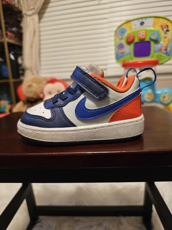 Nike Other - Nike Kids Blue, Navy & Orange Low-Top Sneaker - Velcro